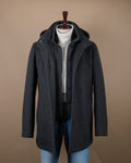 Dark Grey Virgin Wool & Cashmere Parka