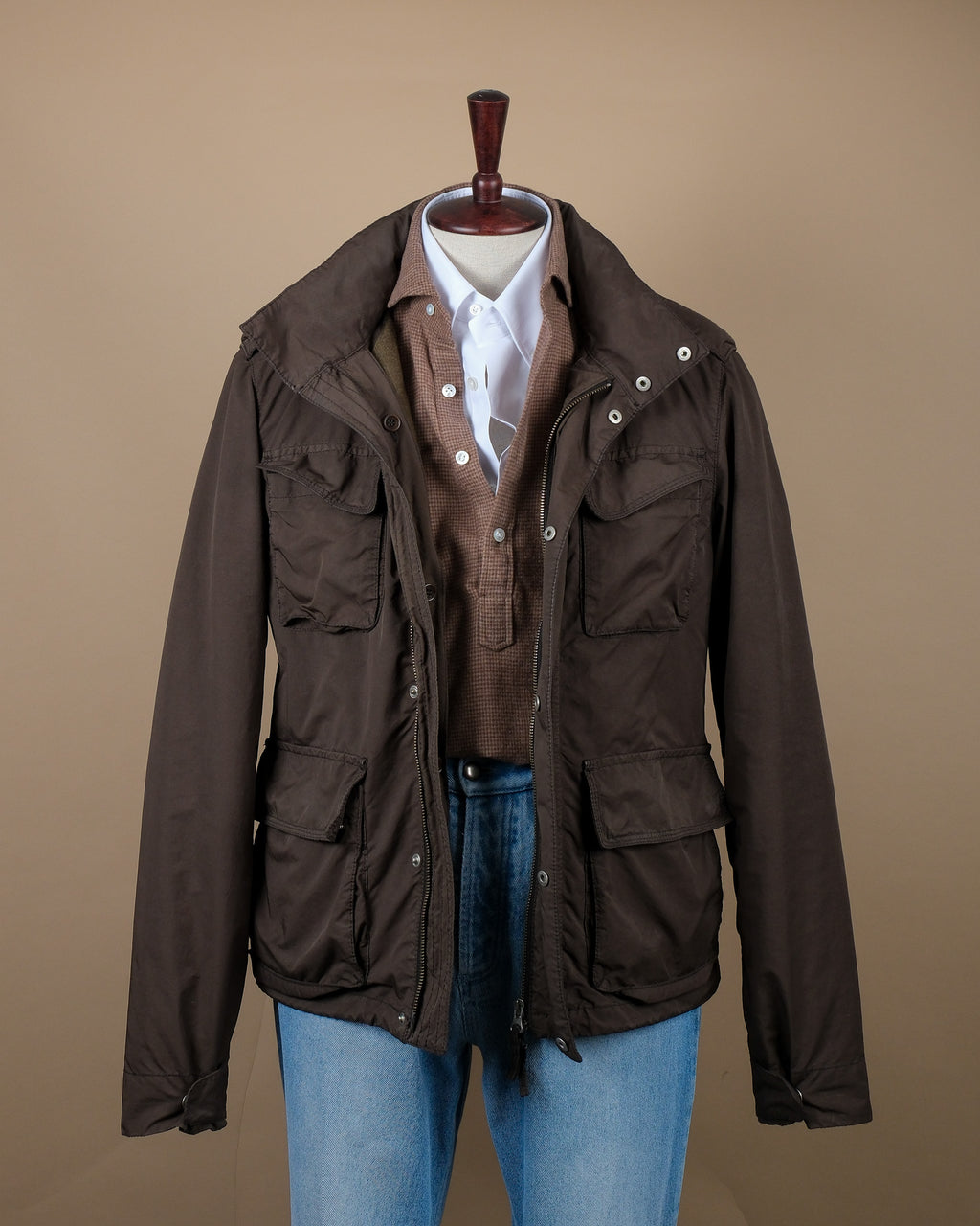 Dark Olive Nylon Lined Field Jacket