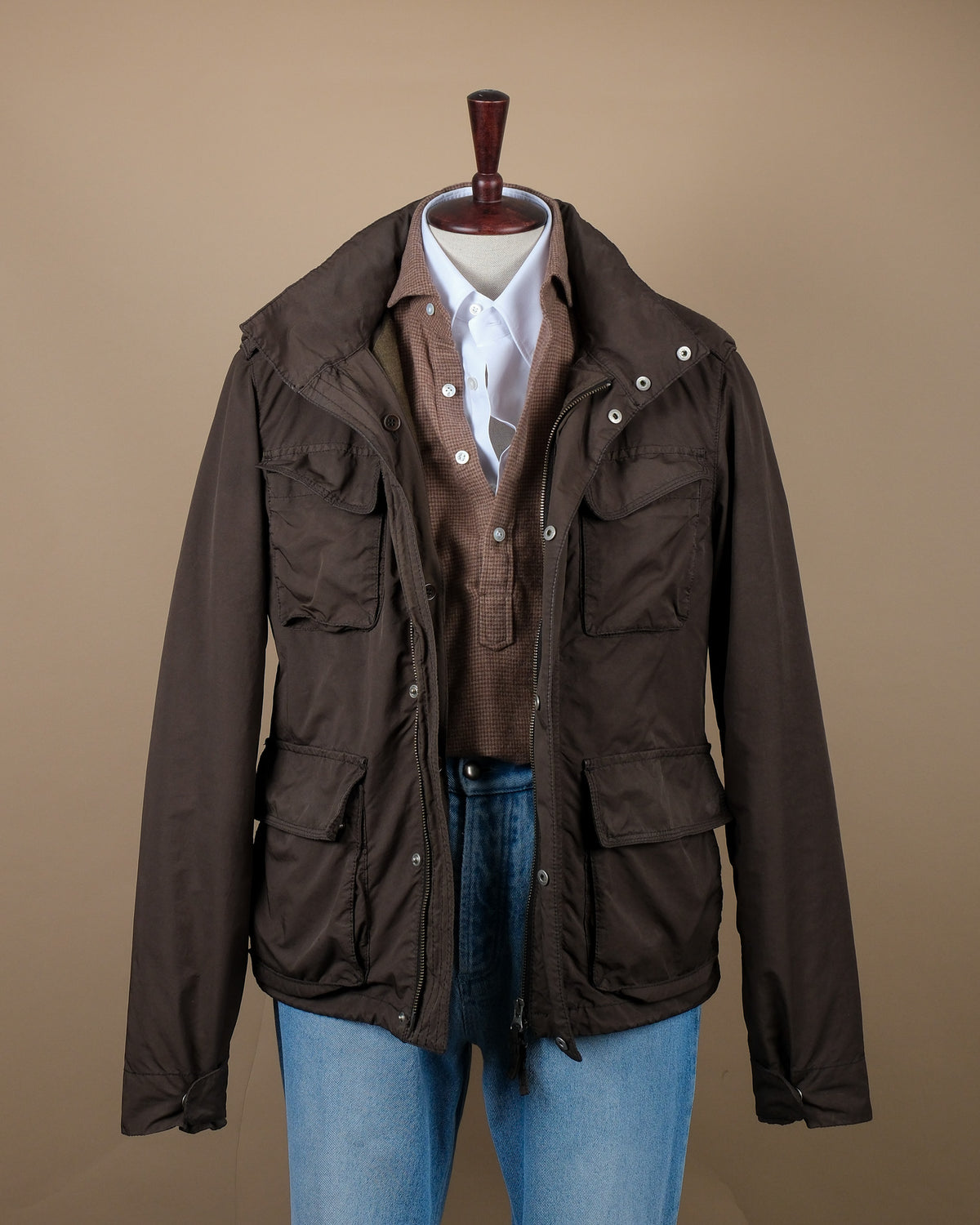 Dark Olive Nylon Lined Field Jacket