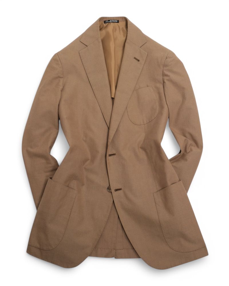 Dark Sand Cotton Sports Jacket by Orazio Luciano