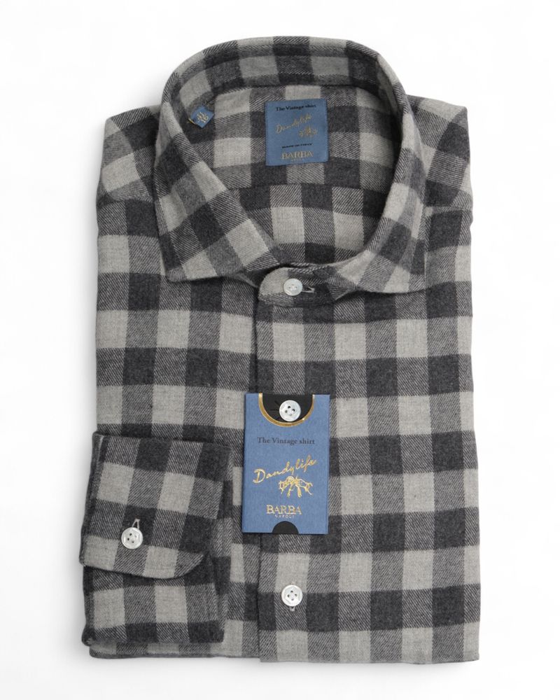 Grey Checked Flannel Shirt