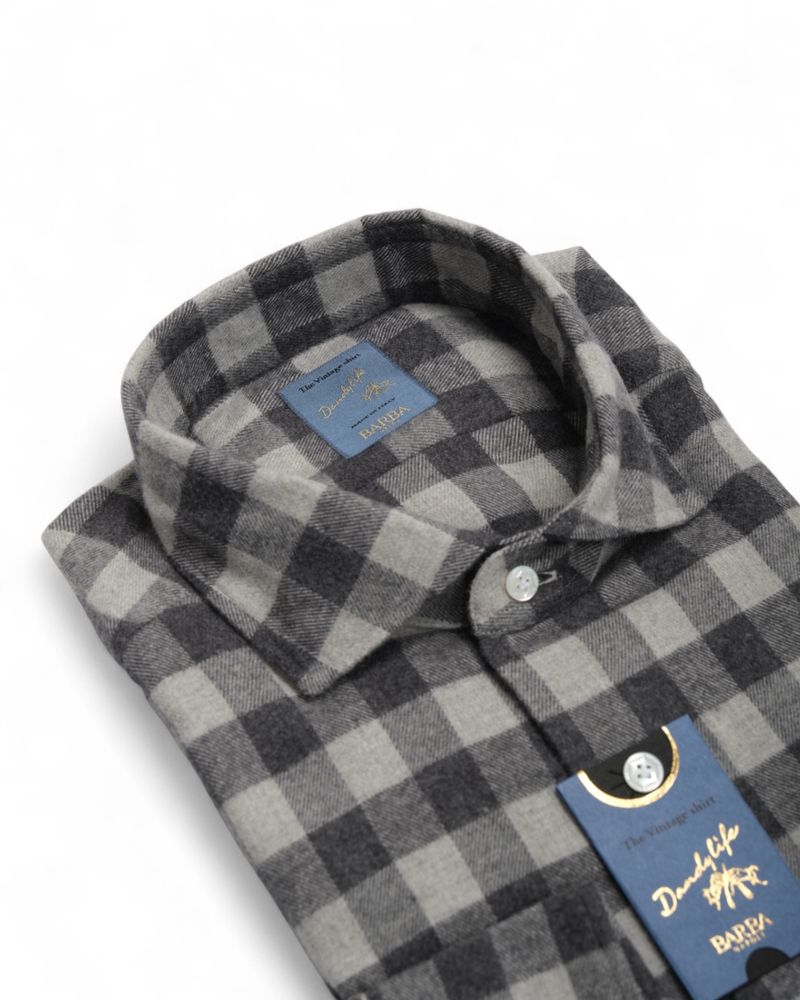 Grey Checked Flannel Shirt