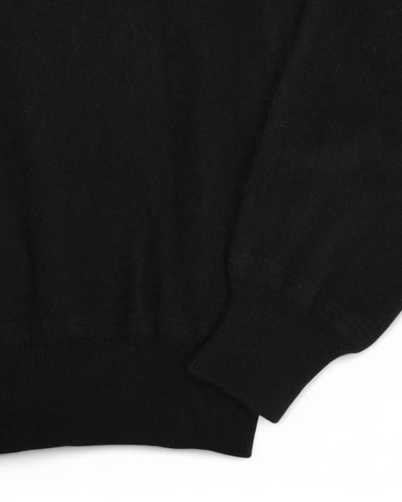 Black 2-Ply Cashmere Crewneck