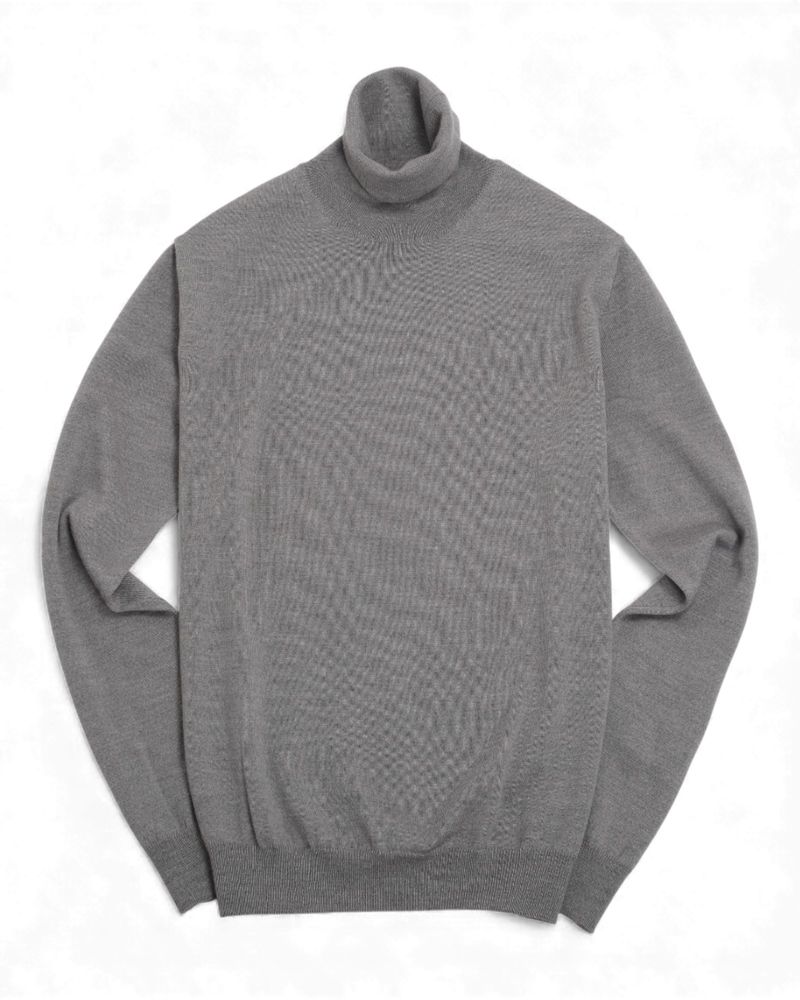 Light Grey Extrafine Merino Rollneck