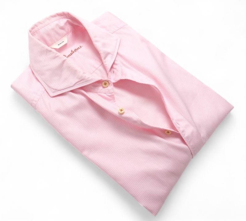 Pink Striped Twofold Cotton Shirt