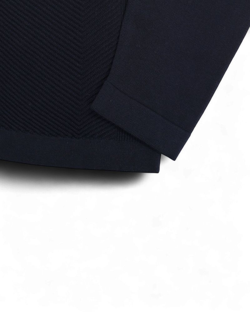 Navy Cotton Collared Cardigan