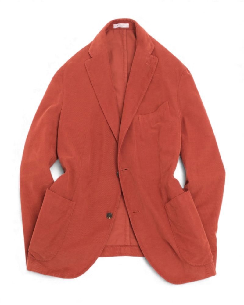 Rust Red Needlecord Unconstructed Sports Jacket