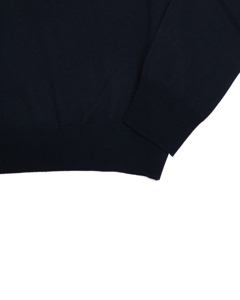 Navy Extrafine Merino Polo