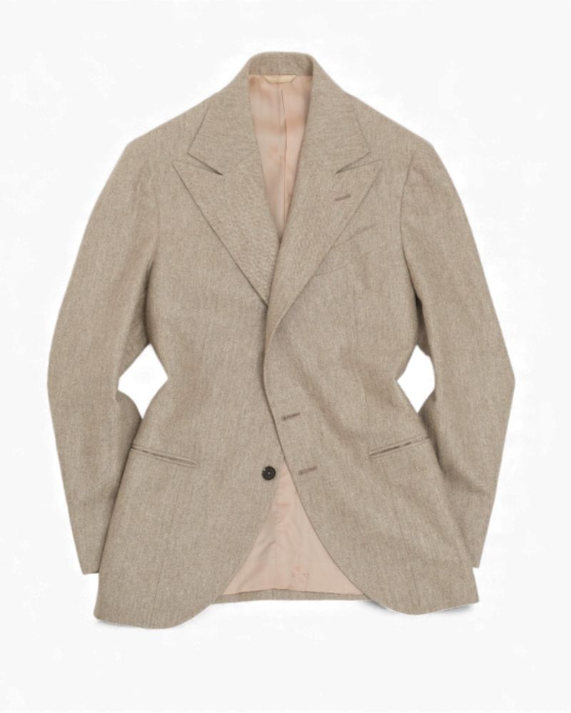 Beige Flannel Sports Jacket