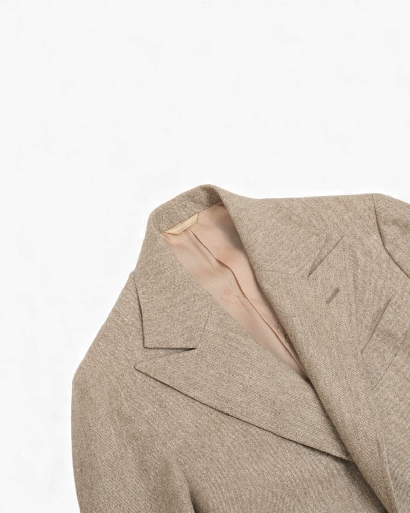 Beige Flannel Sports Jacket