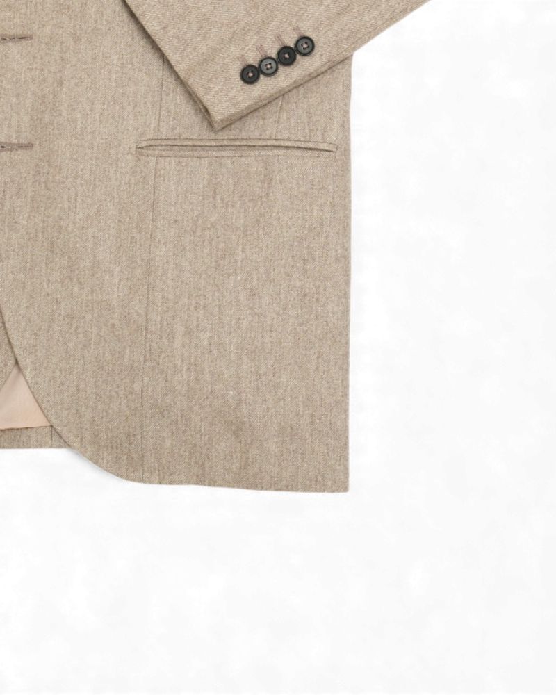 Beige Flannel Sports Jacket
