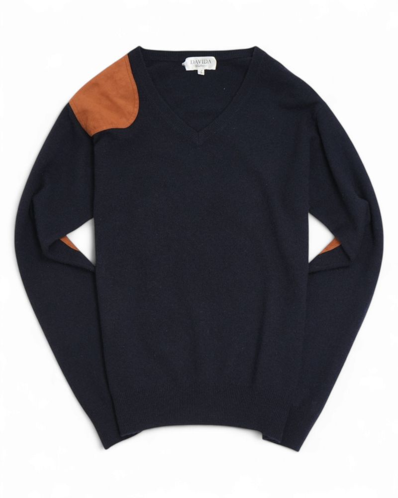 Navy Cashmere V-neck
