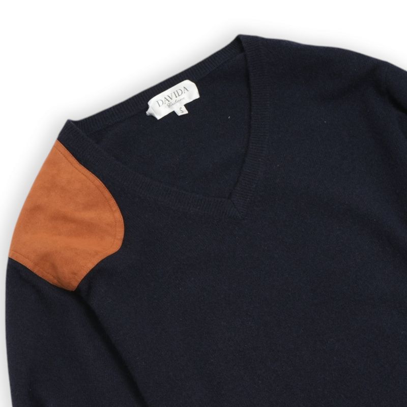 Navy Cashmere V-neck