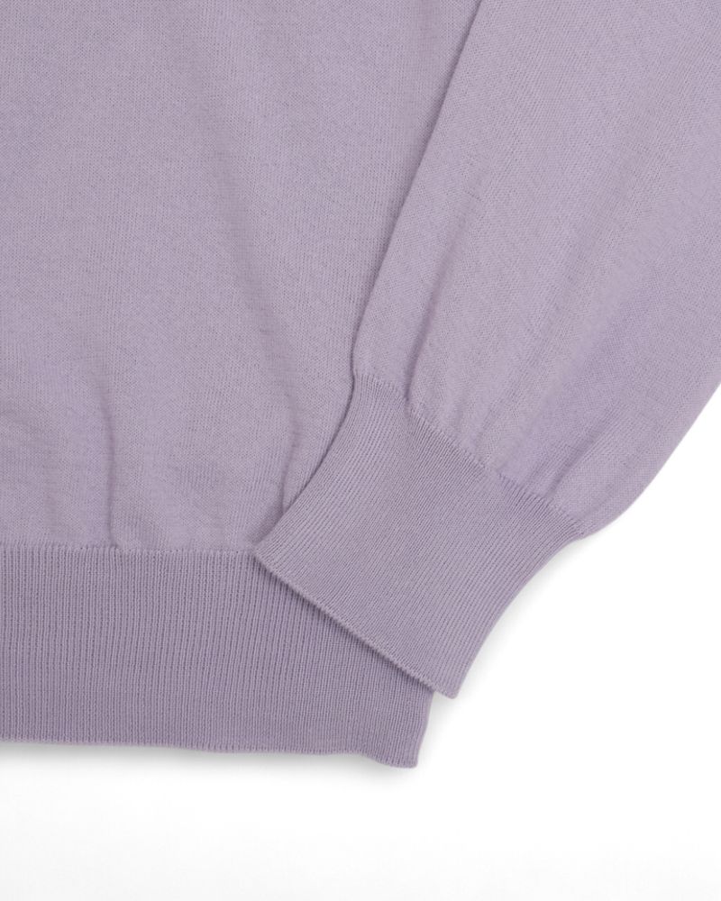 Lavender Cotton V-Neck Knitwear