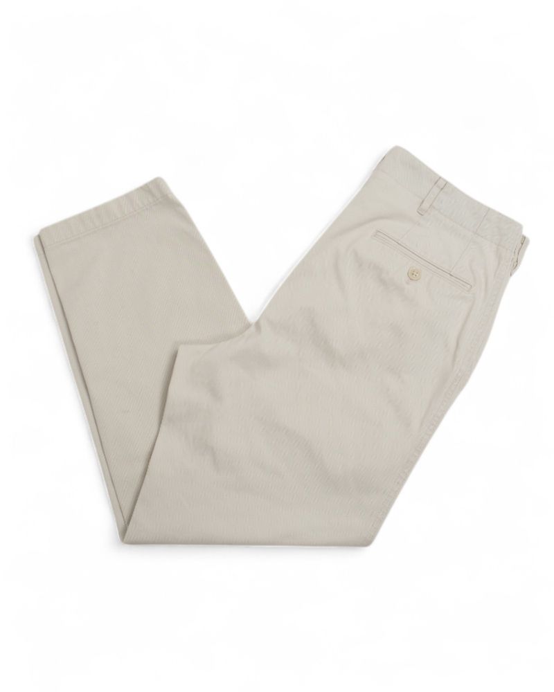 Beige Cotton Twill Trousers