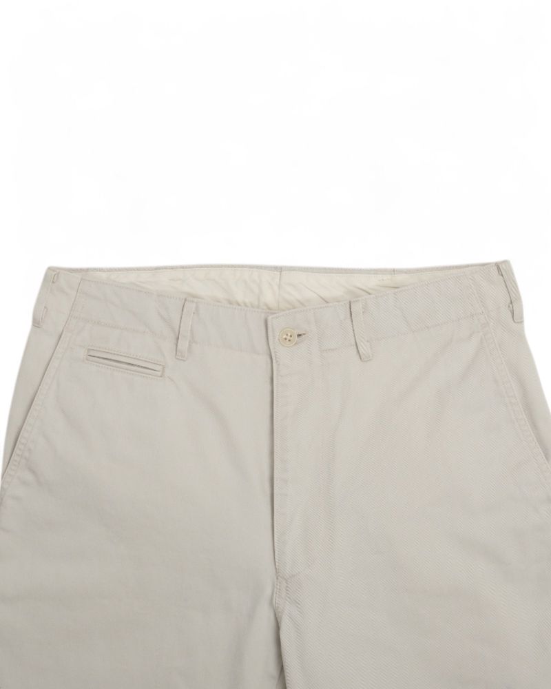 Beige Cotton Twill Trousers