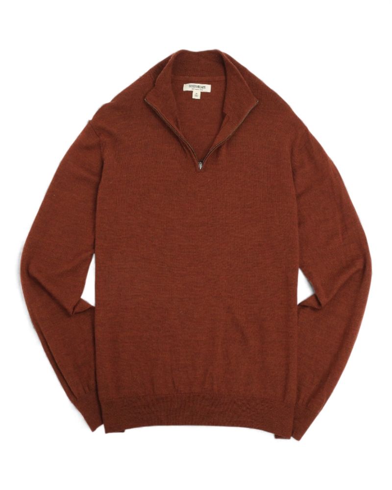 Brown Wool Half Zip