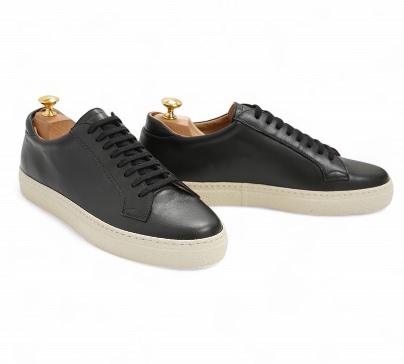 Black Leather Sneakers