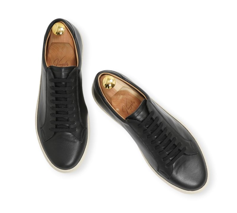 Black Leather Sneakers