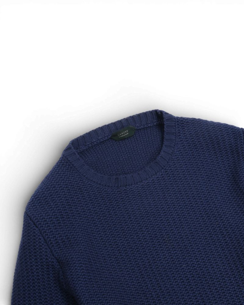 Dark Blue Chunky Merino Crewneck