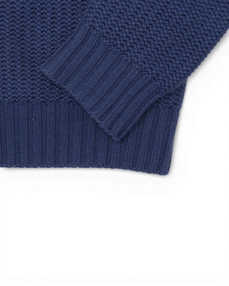 Dark Blue Chunky Merino Crewneck
