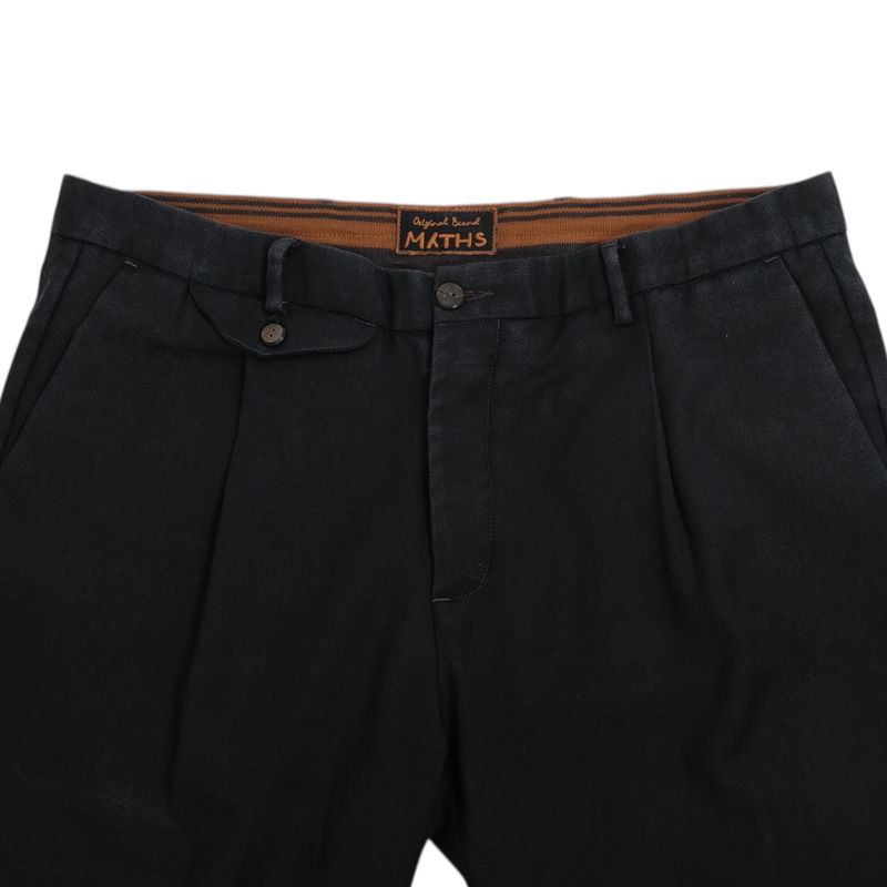 Navy High Rise Pleated Wool Trousers