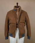 Fawn Heavy Suede Shearling Flight Jacket