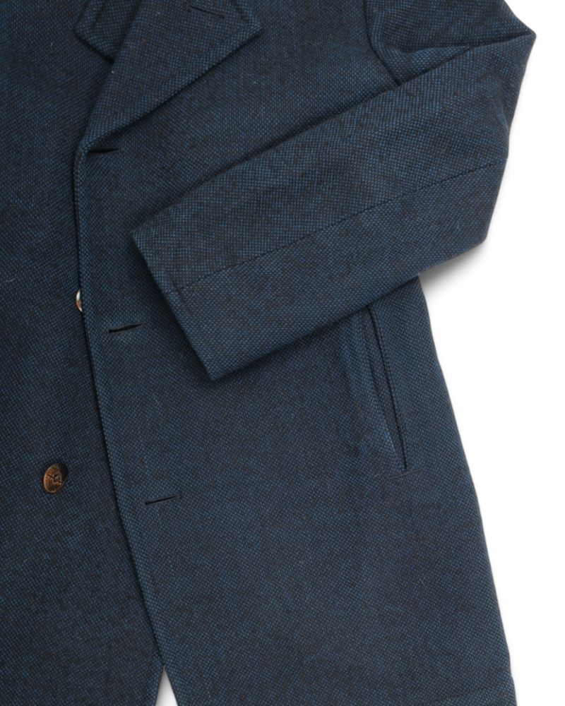 Dark Blue DB. Unlined Wool & Cotton Peacoat