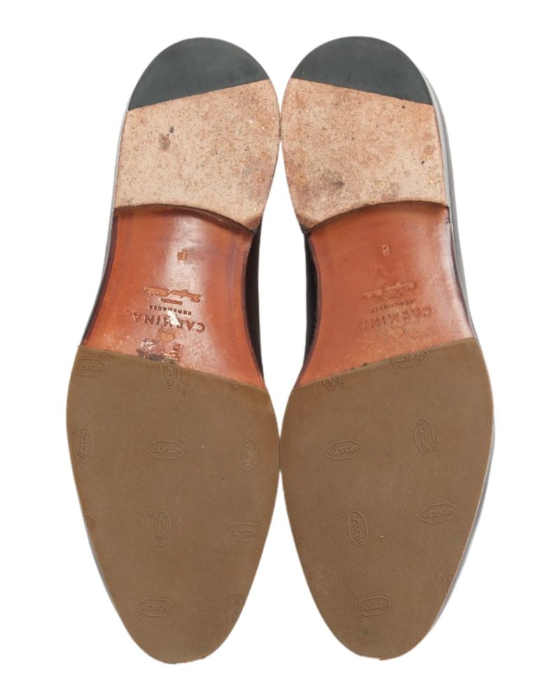 Chocolate Brown Leather String Loafers