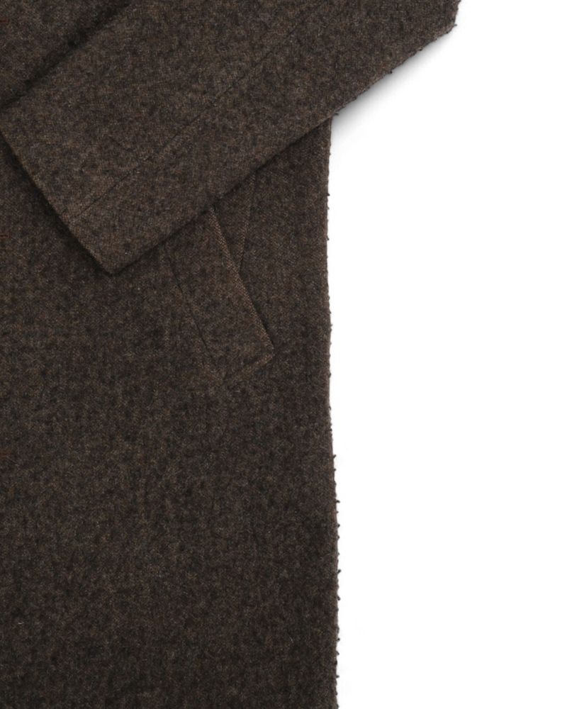 Dark Brown Unconstructed Heavy Slub Wool Coat