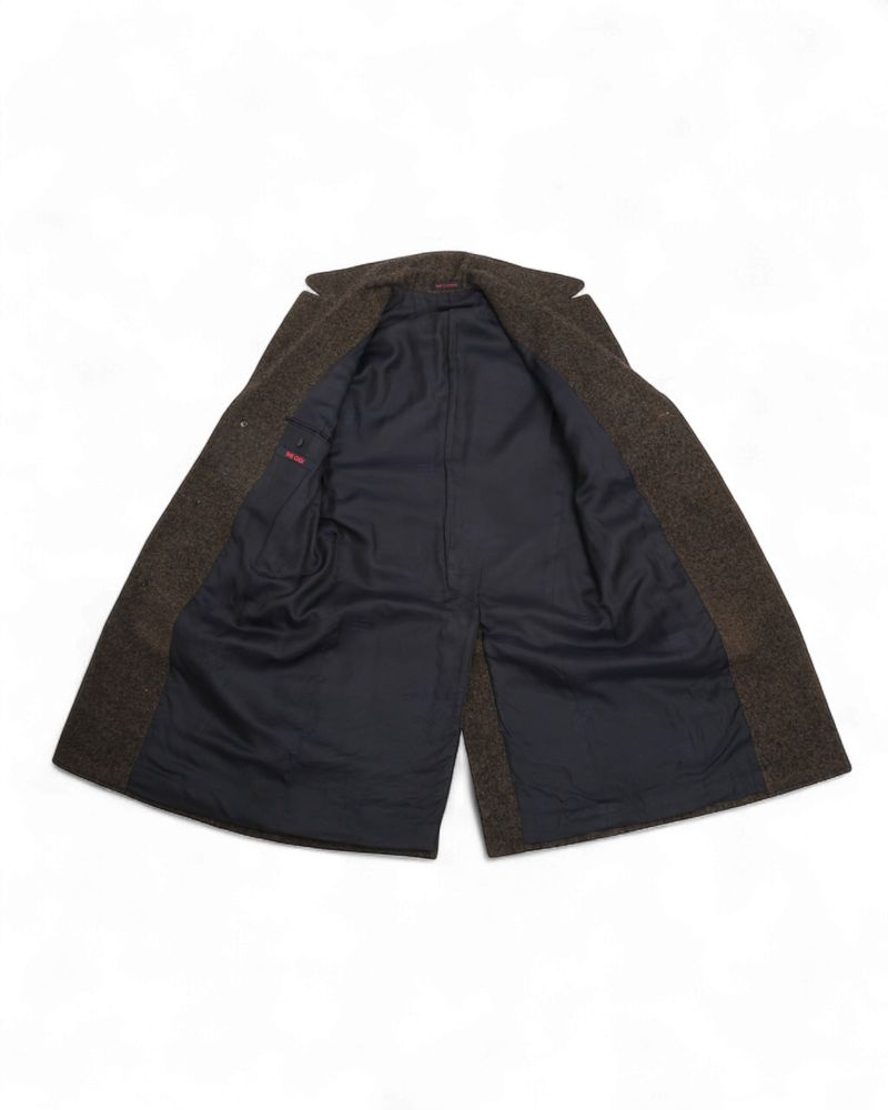 Dark Brown Unconstructed Heavy Slub Wool Coat