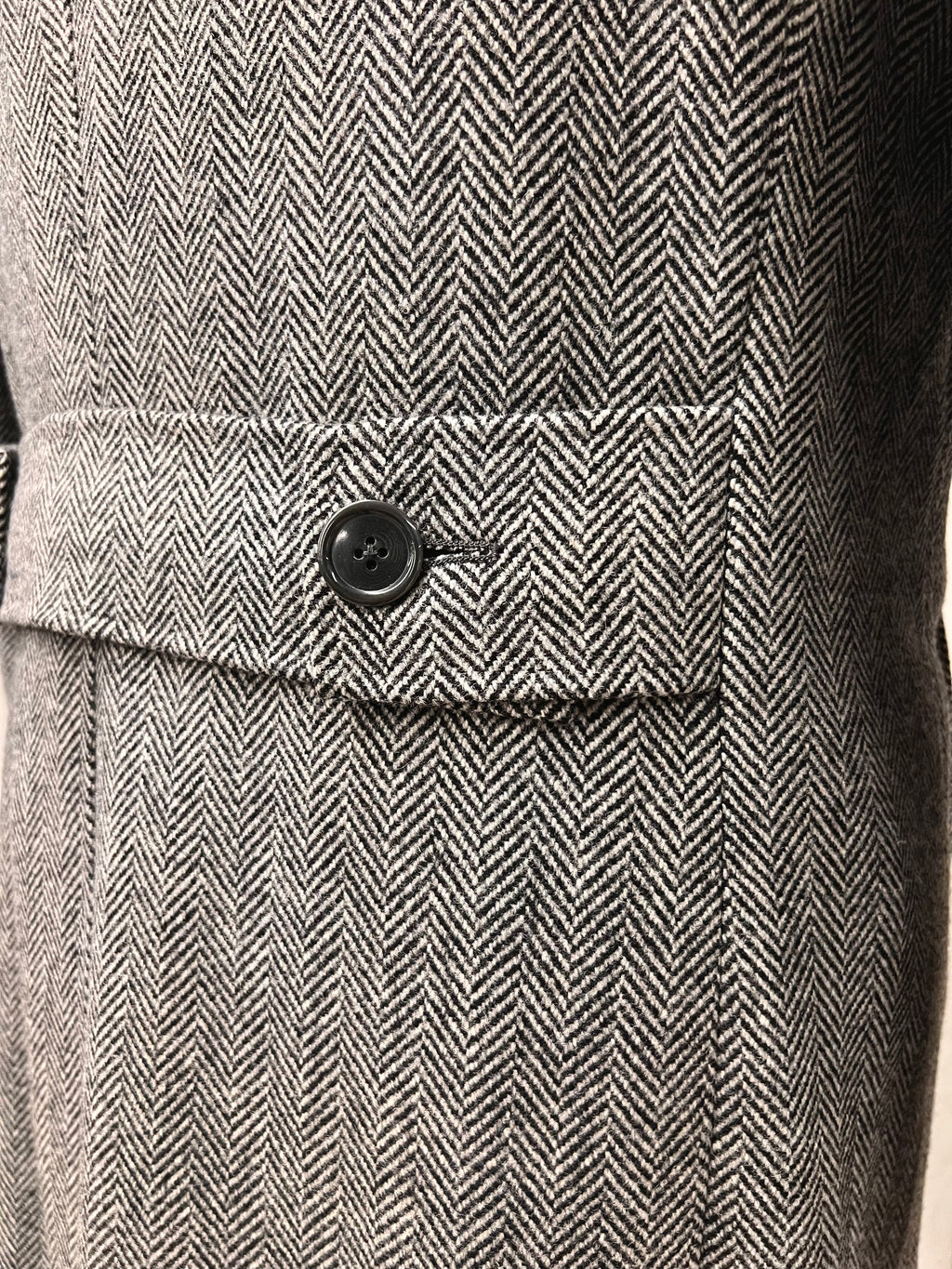 Grey Herringbone Wool & Cashmere Coat