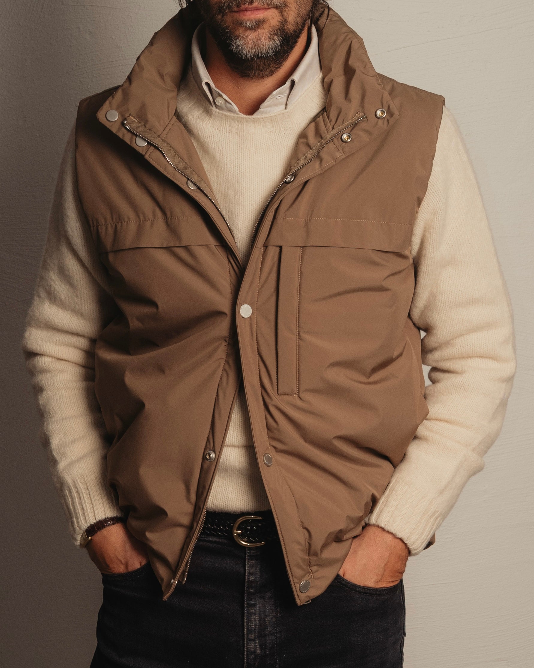Beige Light Weight Padded Vest