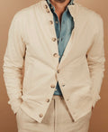 Beige Cotton Blouson Jacket