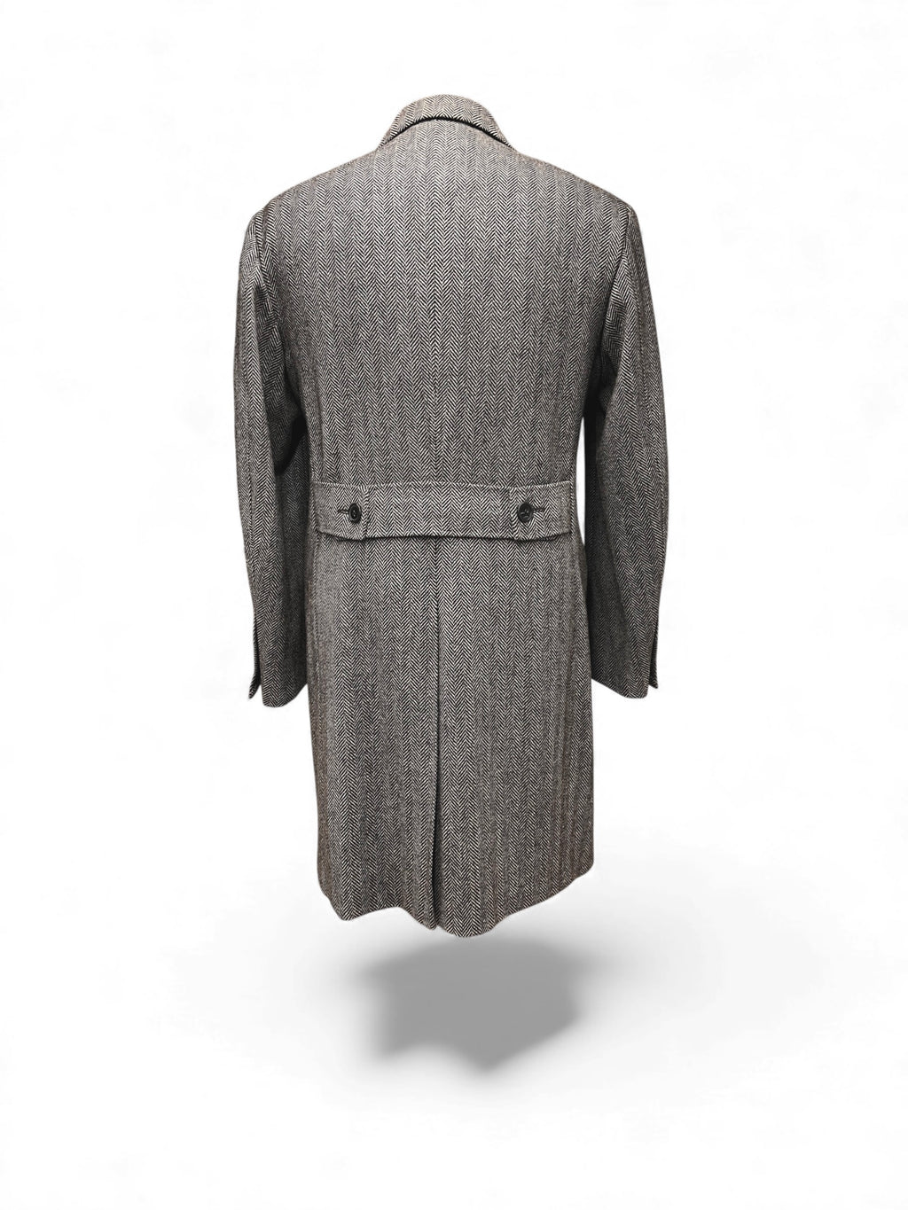 Grey Herringbone Wool & Cashmere Coat