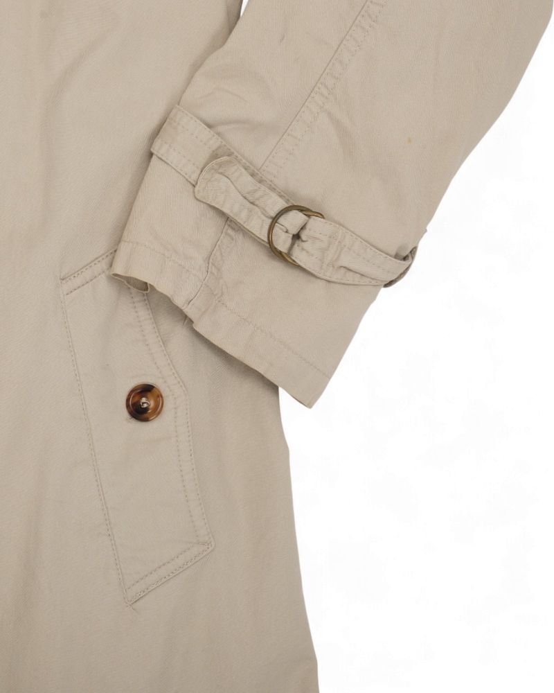 Stone Beige Belted DB. Raglan Trenchcoat