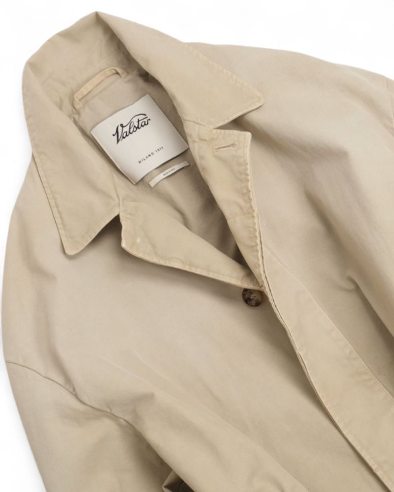 Faded Beige Canvas Cotton Coat
