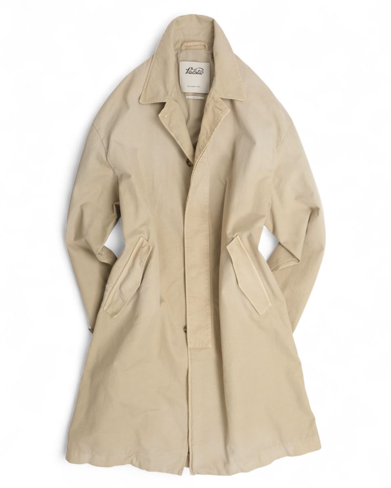 Faded Beige Canvas Cotton Coat