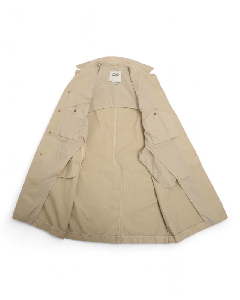 Faded Beige Canvas Cotton Coat