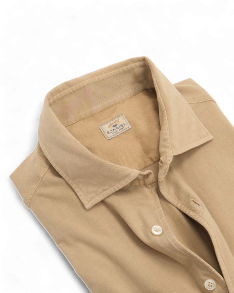 Dark Beige Cotton Jersey Shirt