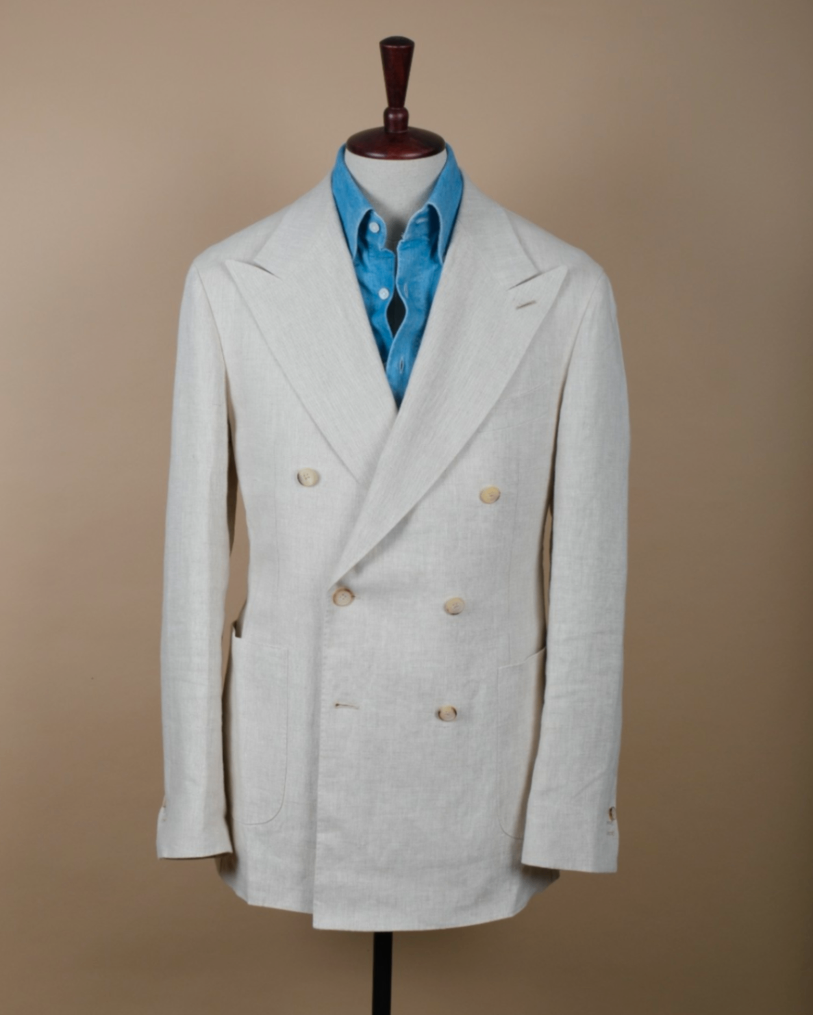 Ivory Irish Linen DB. Suit from Grand Le Mar