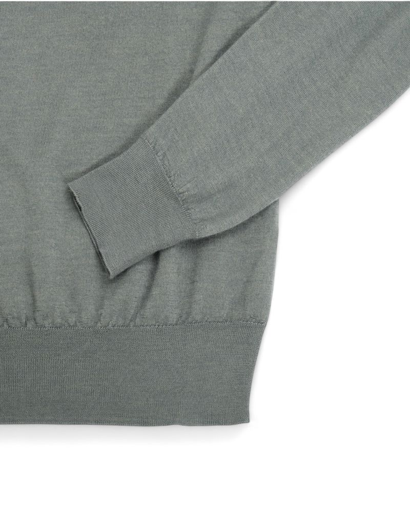 Pale Green Cashmere & Silk Crewneck Sweater