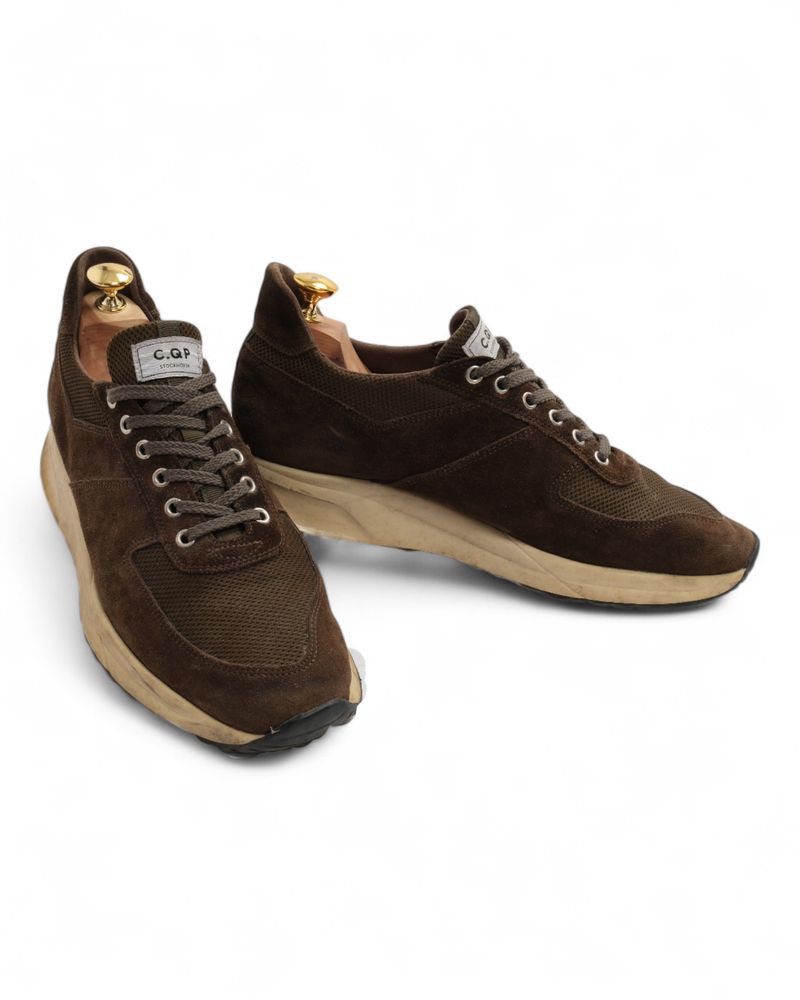 Olive Brown Suede Sneakers