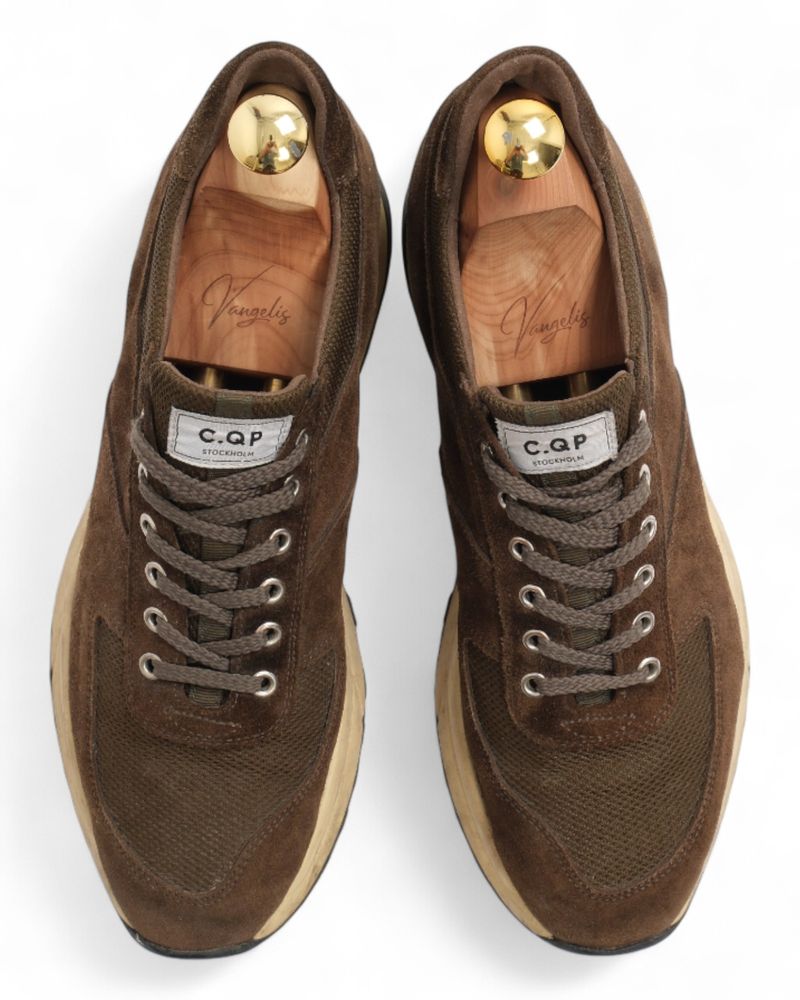 Olive Brown Suede Sneakers