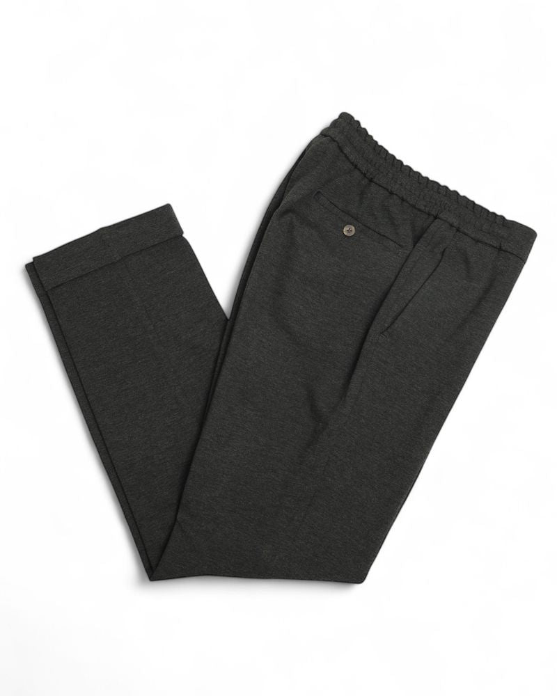 Dark Grey High-Rise Drawstring Trousers
