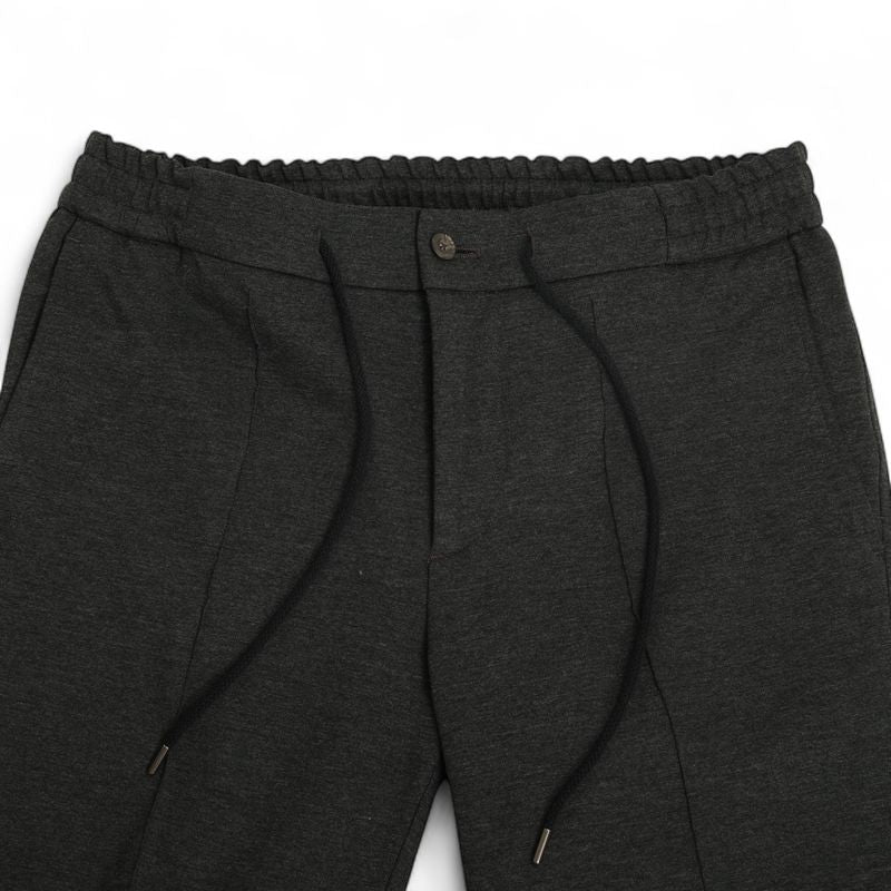 Dark Grey High-Rise Drawstring Trousers