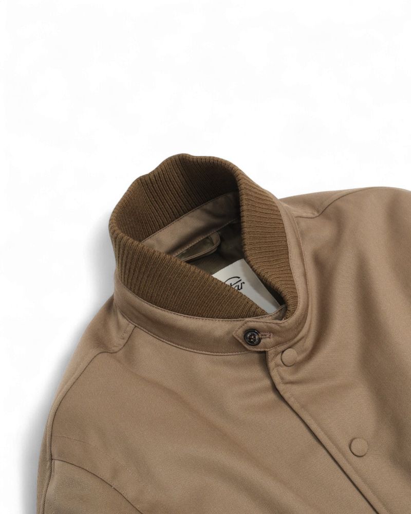 Olive Padded Water-Repellent Wool Bomber Jacket