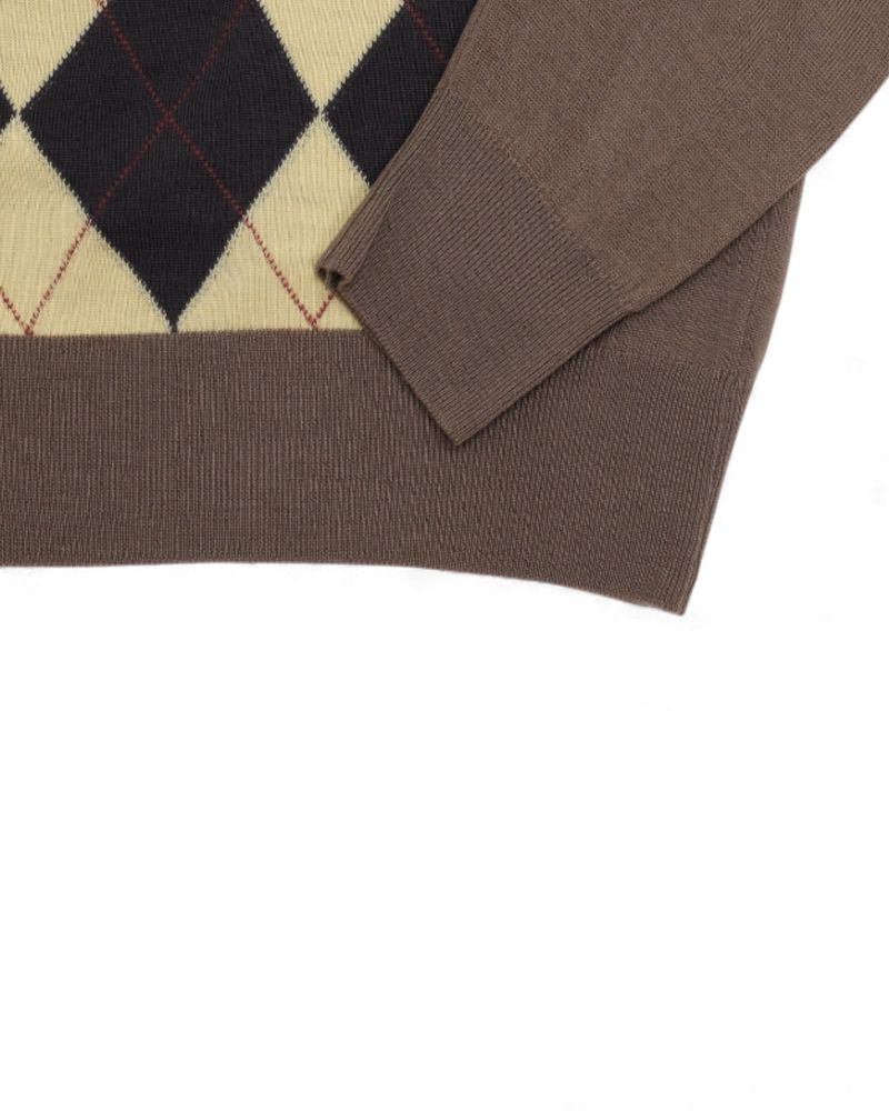 Mud Brown Argyle Rollneck