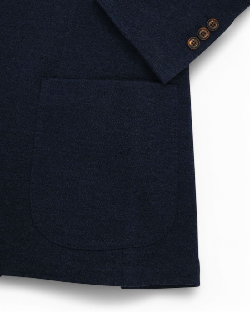Blue Unlined Jersey Wool Sports Jacket