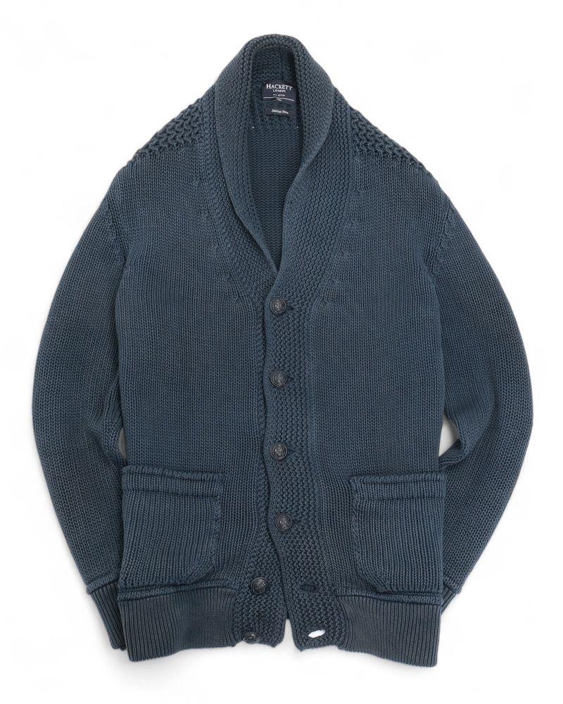 Faded Navy Shawl Cardigan